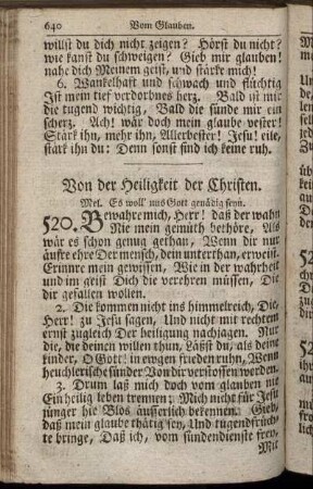 Von der Heiligkeit der Christen.