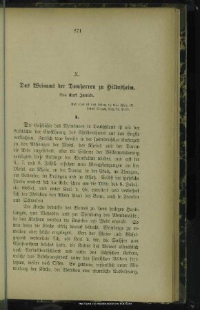X. Das Weinamt der Domherren zu Hildesheim