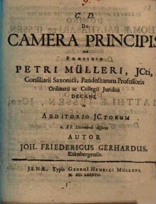 De camera principis