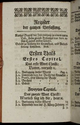 Register der gantzen Verfassung.