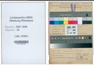Entnazifizierung Anton Latz , geb. 03.05.1891 (Finanzbeamter)
