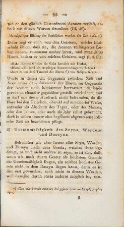 4. Gesetzmässigkeit des Seyns, Werdens und Daseyns.