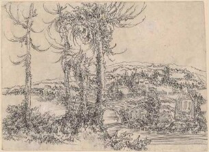 Hügelige Landschaft mit einem Fluss