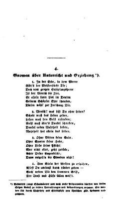 Gnomen über Unterricht und Erziehung