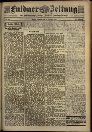 Dritte Ausgabe vom Samstag, den 27. Oktober 1900.