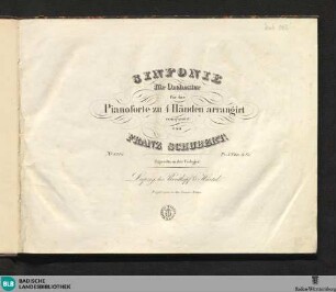 Sinfonie für Orchester für das Pianoforte zu 4 Händen arrangirt