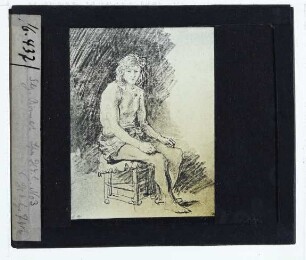 Rembrandt, Sitzender Mann (Christus?) (Zeichnung) (Bayonne Bannat)