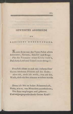 Geweihtes Angebinde Zu Louisens Geburtstage