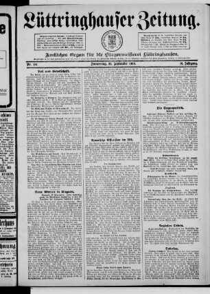 Lüttringhauser Zeitung. 1902-1914