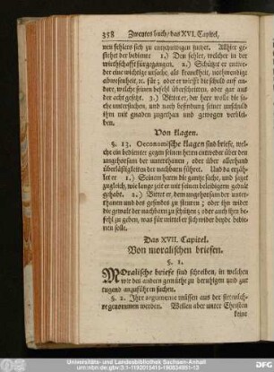 Das XVII. Capitel. Von moralischen briefen.