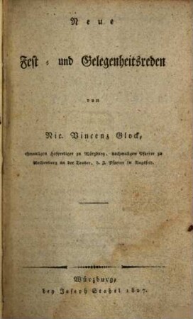 Neue Fest- und Gelegenheitsreden