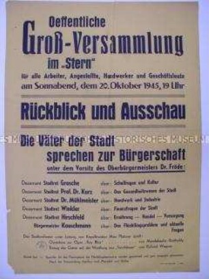 Maueranschlag mit Ankündigung einer Einwohnerversammlung in Riesa