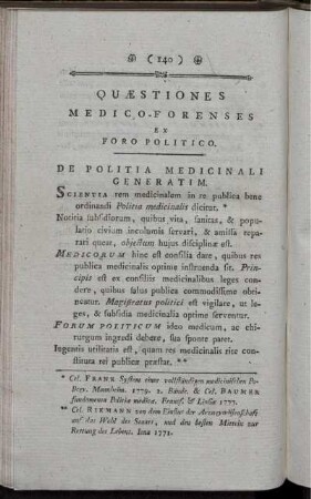 Quaestiones medico-forensis ex foro politico.