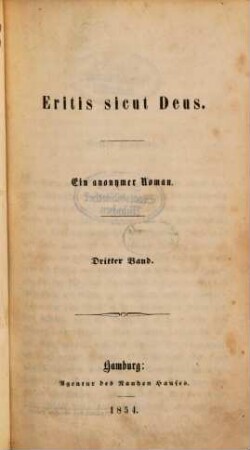 Eritis sicut Deus : ein anonymer Roman, 3