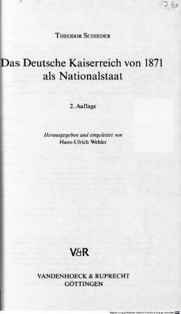 Das deutsche Kaiserreich von 1871 als Nationalstaat