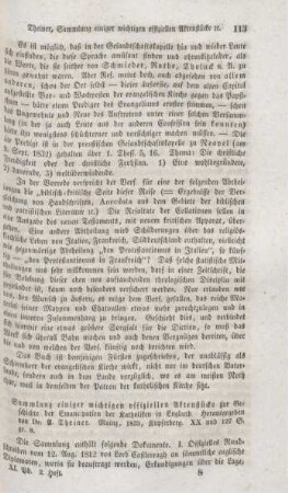 113-115 "Sammlung einiger wichtigen offiziellen Aktenstücke zur Geschichte der Emancipation der Katholiken in England" von A. Theiner