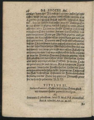 Titulus XI. - XV.