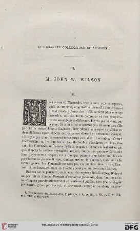 2. Pér. 8.1873: M. John W. Wilson, 3 : les grandes collections étrangères II