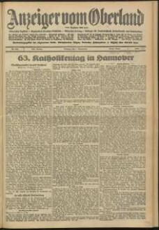 Anzeiger vom Oberland : Tageszeitung für das Oberamt Biberach und die Stadtgemeinde Biberach