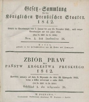 1842: Gesetzsammlung für die Königlichen Preußischen Staaten