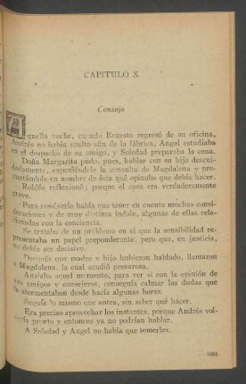 Capítulo X - Consejo