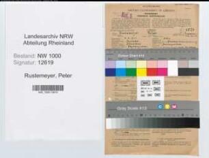 Entnazifizierung Peter Rustemeyer, geb. 06.03.1906 (Bankangest.)
