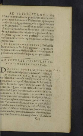 Ad veteres formulas secundum
