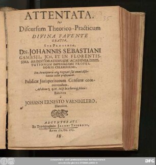 Attentata : Per Discursum Theorico-Practicum