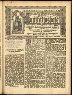Erste Ausgabe vom Sonntag, den 15. Oktober 1911.