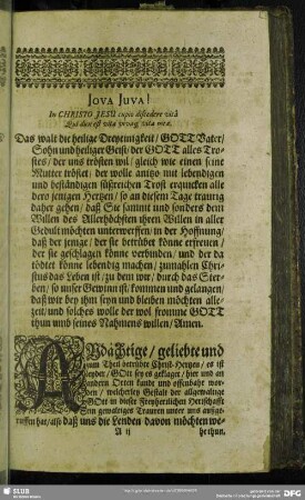 Leichenpredigt : Christliche Leich- Trost- und Ehren-Predigt, [allgemeiner Eingang], Textus, [spezieller Eingang], Tractatio Textus