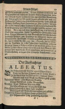 Der Auffrichtige Albertus.