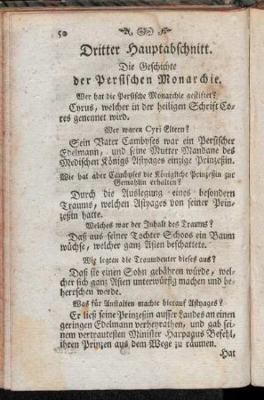 Dritter Hauptabschnitt. Die Geschichte der Persischen Monarchie.