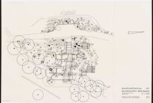 Bundesgartenschau 1971, Köln: Wassergarten Lageplan mit Pflanzplan Frühlingsblüher Zwiebeln 1:200