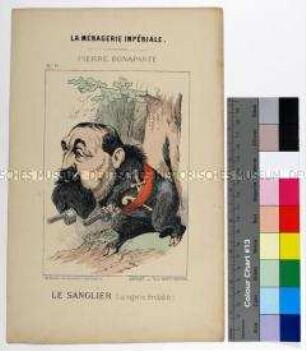 Karikatur auf Pierre Bonaparte Prinz von Frankreich aus der Serie "La Ménagerie Impériale"