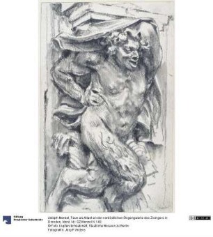 Faun als Atlant an der nordöstlichen Bogengalerie des Zwingers in Dresden