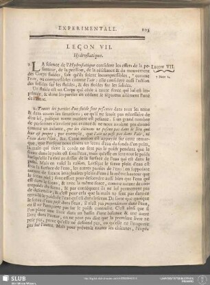 Leçon VII. Hydrostatique