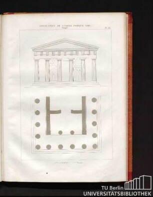 Application de l'ordre dorique grec. Temple. Pl. 38.