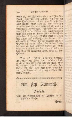 Am Fest Trinitatis.
