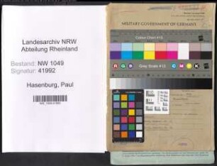 Entnazifizierung Paul Hasenburg , geb. 17.08.1897 (Inspektor)