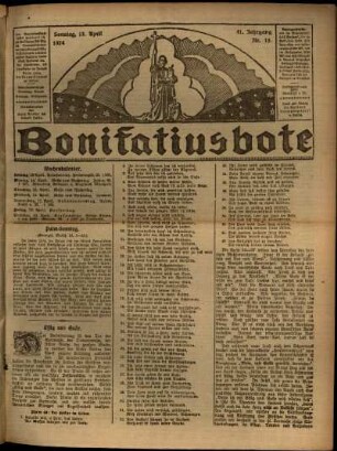 Erste Ausgabe vom Sonntag, den 13. April 1924.
