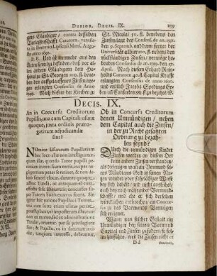 Decis. IX. - Decis. XIII.