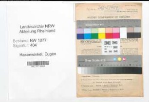 Entnazifizierung Eugen Hasenwinkel , geb. 19.03.1891 (Polizist)