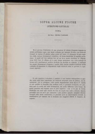 Sopra Alcune Figure Ottenute Per Elettrolisi