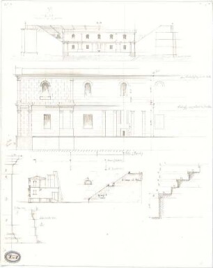 Lange, Ludwig; Lange - Archiv: I.1 Griechisch-römischer Stil - Gebäude (Teilansichten, Schnitte)