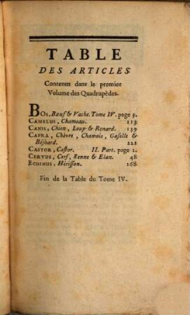 Histoire Naturelle Des Animaux, Tome Quatriéme. Regne Animal