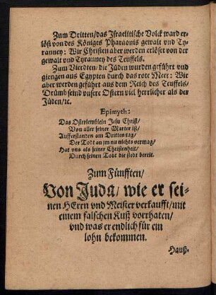 Zum Fünfften/ Von Juda ...