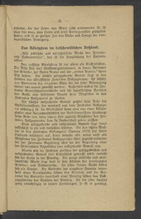 Das Rätesystem im bolschewistischen Rußland.
