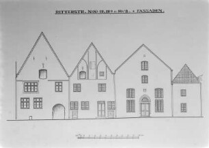 Aufriss der Häuser 12, 12a und 10/8 in der Ritterstraße, Reval