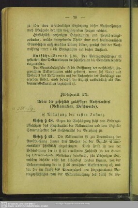 Abschnitt 25. Ueber die gesetzlich zulassigen Rechtsmittel (Reklamation, Beschwerde)