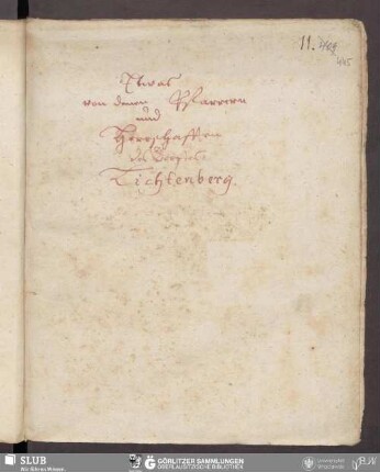 Etwas von denen Pfarrern und Herrschafften des Dorfes Lichtenberg